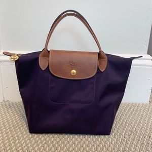 Longchamp “Le Pliage” small top handle tote